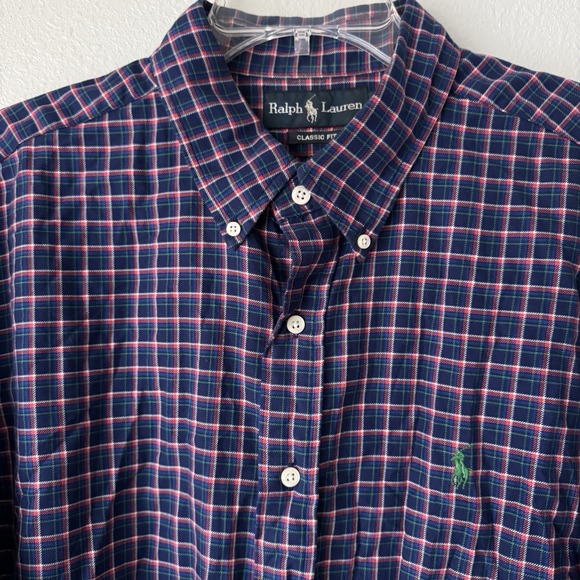 Ralph Lauren Other - Ralph Lauren Classic Fit Plaid Button Down Shirt Men's XL Green Pony Logo Xmas